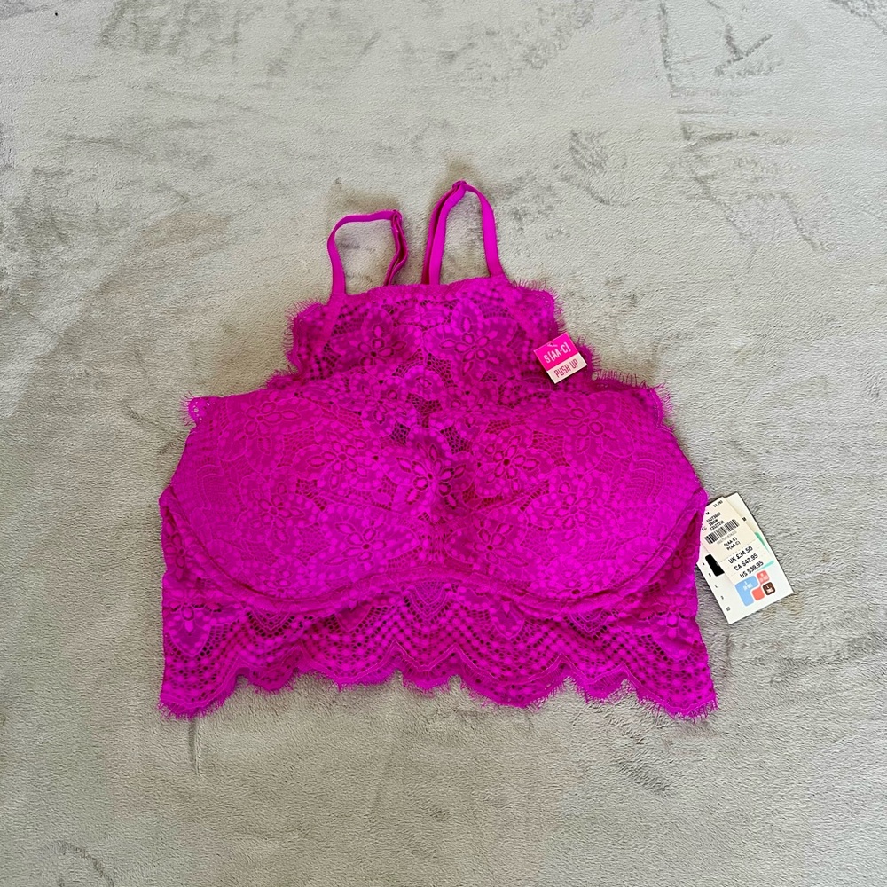 Victoria's Secret Fuchsia Lace Bralette